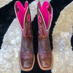 ARIAT Crossfire, women, 8B, pink brown boots